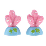 Max 2x Mini Artificial Plants Cute Resin Cactus with Special Can Pot Ruby