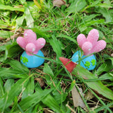 Max 2x Mini Artificial Plants Cute Resin Cactus with Special Can Pot Ruby