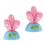 Max 2x Mini Artificial Plants Cute Resin Cactus with Special Can Pot Ruby