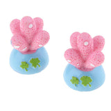 Max 2x Mini Artificial Plants Cute Resin Cactus with Special Can Pot Ruby