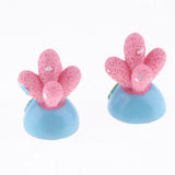 Max 2x Mini Artificial Plants Cute Resin Cactus with Special Can Pot Ruby