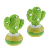Max 2x Mini Artificial Plants Cute Resin Cactus with Special Can Pot Spotted