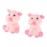 Max 2x Cartoon Artificial Animals, Animal Statue Desk Table Decor Pink Pig