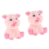 Max 2x Cartoon Artificial Animals, Animal Statue Desk Table Decor Pink Pig