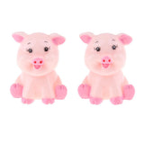 Max 2x Cartoon Artificial Animals, Animal Statue Desk Table Decor Pink Pig