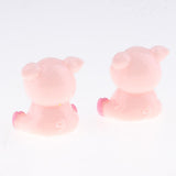 Max 2x Cartoon Artificial Animals, Animal Statue Desk Table Decor Pink Pig