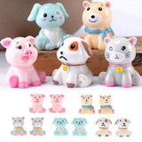 Max 2x Cartoon Artificial Animals, Animal Statue Desk Table Decor Pink Pig