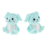 Max 2x Cartoon Artificial Animals, Animal Statue Desk Table Decor Blue Rabbit