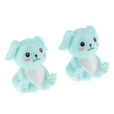 Max 2x Cartoon Artificial Animals, Animal Statue Desk Table Decor Blue Rabbit