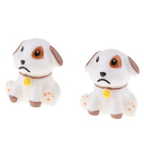 Max 2x Cartoon Artificial Animals, Animal Statue Desk Table Decor Spotted Dog