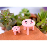 Max Resin Craft Miniature Chairs Figurine Micro Landscape Pink Smiling Face L