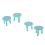 Max Resin Craft Miniature Chairs Figurine Micro Landscape Blue Floral L