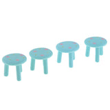 Max Resin Craft Miniature Chairs Figurine Micro Landscape Blue Floral L