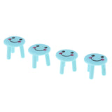 Max Resin Craft Miniature Chairs Figurine Micro Landscape Blue Smiling Face L