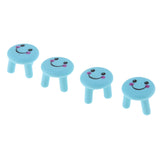 Max Resin Craft Miniature Chairs Figurine Micro Landscape Blue Smiling Face S