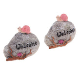 Max Resin Rockery Stone Fairy Garden Ornament Micro Landscape Sakura C 2pcs