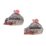 Max Resin Rockery Stone Fairy Garden Ornament Micro Landscape Sakura C 2pcs