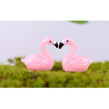 Max 5xMicro Landscape Decor Flamingo Miniature Fairy Garden Ornament Light Pink