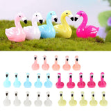 Max 5xMicro Landscape Decor Flamingo Miniature Fairy Garden Ornament Light Pink