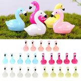 Max 5xMicro Landscape Decor Flamingo Miniature Fairy Garden Ornament Light Pink