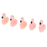 Max 5xMicro Landscape Decor Flamingo Miniature Fairy Garden Ornament Light Pink
