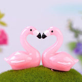 Max 5xMicro Landscape Decor Flamingo Miniature Fairy Garden Ornament Light Pink