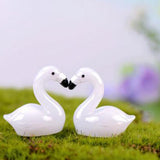 Max 5xMicro Landscape Decor Flamingo Miniature Fairy Garden Ornament White