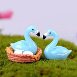 Max 5xMicro Landscape Decor Flamingo Miniature Fairy Garden Ornament Blue