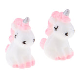 Max 2Pcs Mini Resin Cute Unicorn Statues Miniature Fairy Garden Ornaments Pink