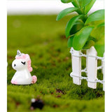 Max 2Pcs Mini Resin Cute Unicorn Statues Miniature Fairy Garden Ornaments Pink