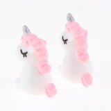 Max 2Pcs Mini Resin Cute Unicorn Statues Miniature Fairy Garden Ornaments Pink