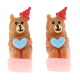 Max 2x Miniature Fairy Garden Dollhouse Christmas Ornament Santa Bear