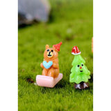 Max 2x Miniature Fairy Garden Dollhouse Christmas Ornament Santa Bear
