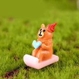 Max 2x Miniature Fairy Garden Dollhouse Christmas Ornament Santa Bear