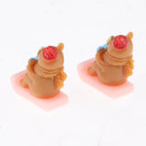 Max 2x Miniature Fairy Garden Dollhouse Christmas Ornament Santa Bear