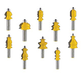 Maxbell Professional 10pcs 1/2-inch(12.7mm) Shank Rail & Stile Router Set Chisel Cutter Ogee Molding Kits