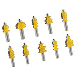 Maxbell Professional 10pcs 1/2-inch(12.7mm) Shank Rail & Stile Router Set Chisel Cutter Ogee Molding Kits