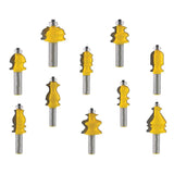 Maxbell Professional 10pcs 1/2-inch(12.7mm) Shank Rail & Stile Router Set Chisel Cutter Ogee Molding Kits