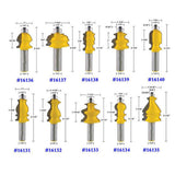 Maxbell Professional 10pcs 1/2-inch(12.7mm) Shank Rail & Stile Router Set Chisel Cutter Ogee Molding Kits