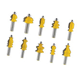 Maxbell Professional 10pcs 1/2-inch(12.7mm) Shank Rail & Stile Router Set Chisel Cutter Ogee Molding Kits