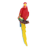 Max Resin Craft Realistic Parrot Birds Ornament Plant Hanging Look Left Red