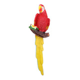 Max Resin Craft Realistic Parrot Birds Ornament Plant Hanging Look Left Red