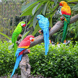 Max Resin Craft Realistic Parrot Birds Ornament Plant Hanging Look Left Red