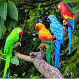 Max Resin Craft Realistic Parrot Birds Ornament Plant Hanging Look Left Red