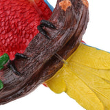 Max Resin Craft Realistic Parrot Birds Ornament Plant Hanging Look Left Red