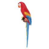Max Resin Craft Realistic Parrot Birds Ornament Plant Hanging Look Left Red