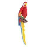 Max Resin Craft Realistic Parrot Birds Ornament Plant Hanging Look Left Red