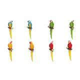 Max Resin Craft Realistic Parrot Birds Ornament Plant Hanging Look Left Red