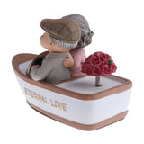 Max Lover Couple Fairy Doll House Miniatures Landscape Rowing Boat