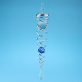 Max 7.5Crystal Spiral Twister Wind Twister Spinner for Indoor Outdoor Use Blue